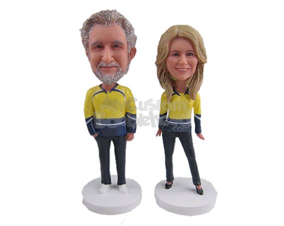 Custom Bobblehead Sports Loving Couple Wearing Sporting Outfits - Wedding & Couples Couple Personalized Bobblehead & Cake Topper Custom Bobblehead Sports Loving Couple Wearing Sporting Outfits - Wedding & Couples Couple Personalized Bobblehead & Cake Topper